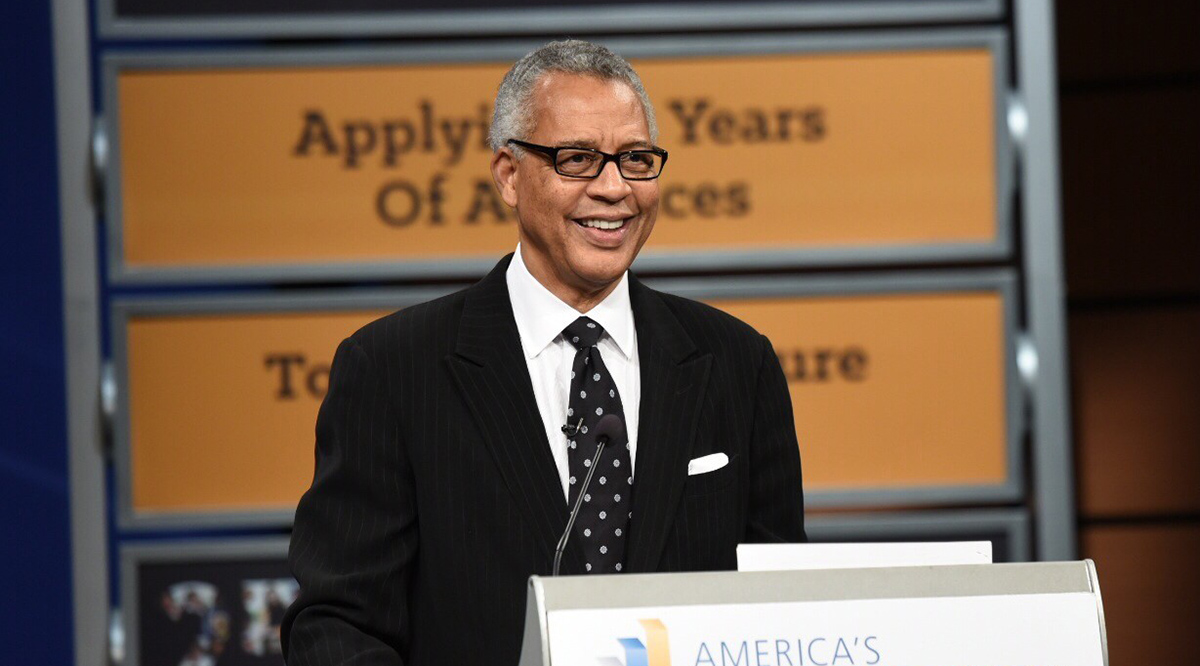 Reed Tuckson, MD, speaks at a release of the America’s Health Rankings report in 2014.